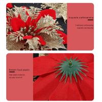 Decoraciones De Navidad 2024 Flores Plateadas Rosa Artificiales 14cm Adornos Para Árbol De Navidad Y Casa Accesorios De Año Nuevo - details 8