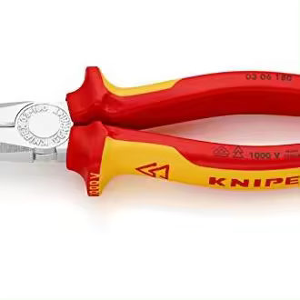 Knipex Alicate universal cromado  aislados con fundas multicomponentes  según norma VDE 180 mm 03 06 180 - 1