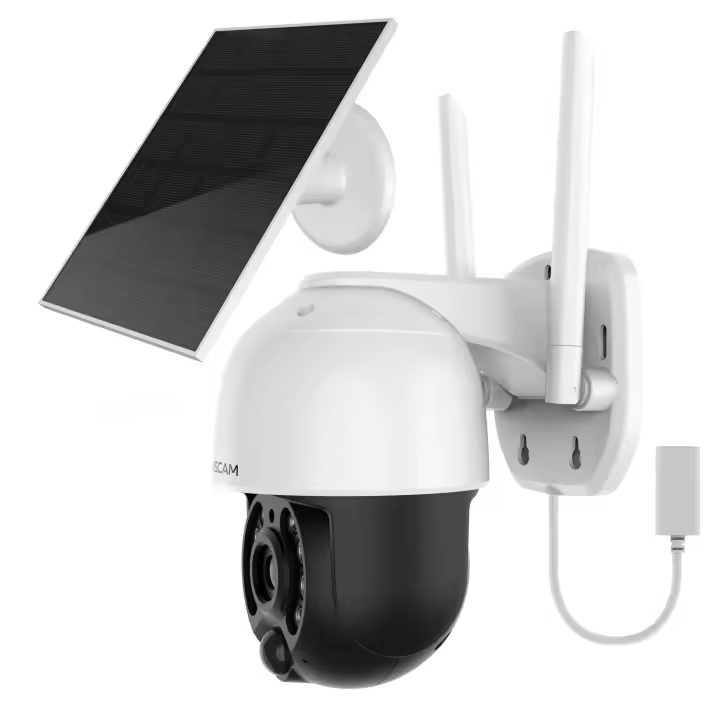Cámara IP Seguridad Foscam B4 SOLAR con batería 4MP WiFi, función Pan/Tilt, incluye panel solar eficiente, audio bidireccional, visión nocturna - 1