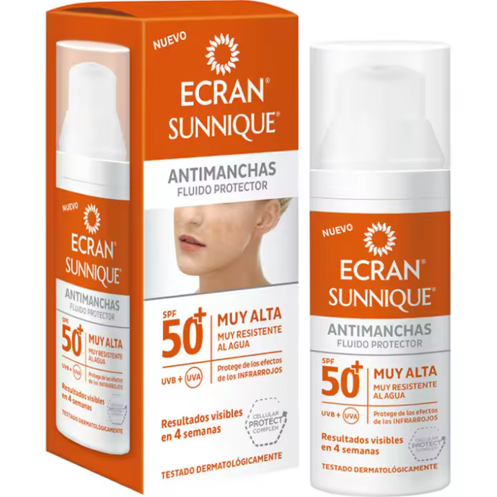 Ecran Sunnique Protector Facial Antimanchas SPF 50 Protección facial 50 ML - 1
