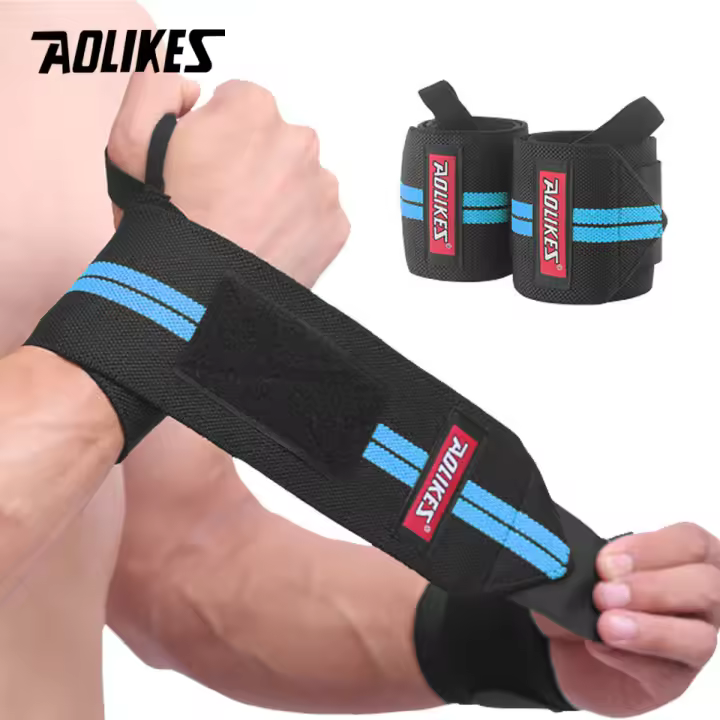 AOLIKES 1 Par De Banda Para Muñeca Soporte De Pesas Para Gimnasio Entrenamiento De Crossfit Y Powerlifting Correas De Apoyo Para Adultos Material De Poliéster - 1