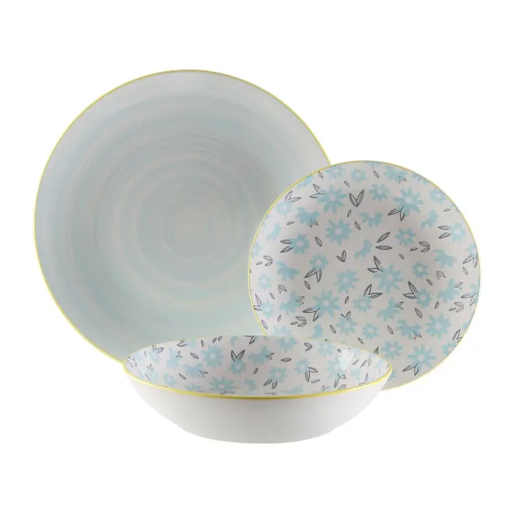 Vajilla Versa BREEZE  Azul Porcelana 18 Piezas - 1