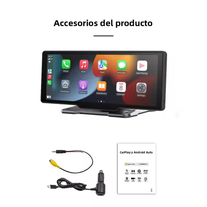 XUDA Reproductor MP5 Portátil De 10.26 Pulgadas Con Carplay Y Android Auto Pantalla Táctil BT Inalámbrico Radio Para Coche Compatible Con Apple Y Android - 1