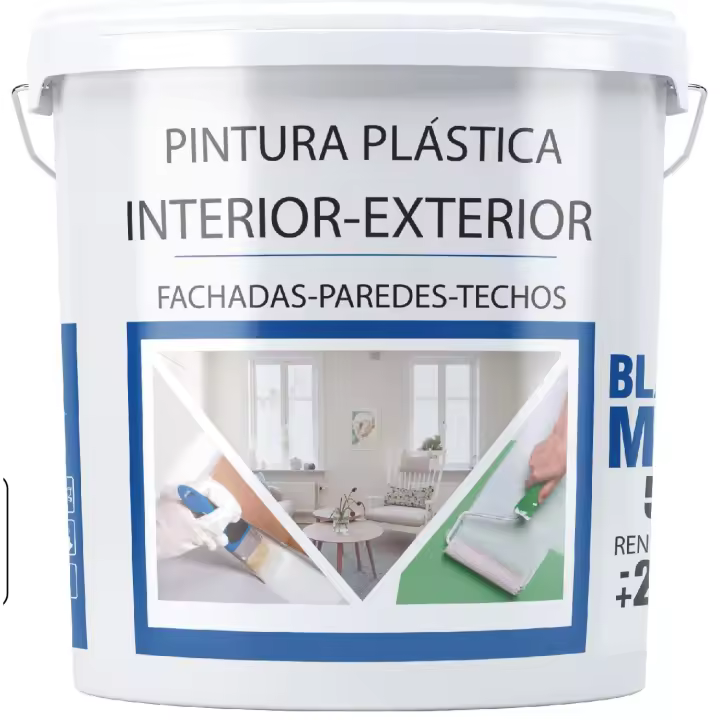 Pintura Plástica Interior-Exterior  - Blanco - Mate - 12,5Kg - Paredes - No Brand - 1