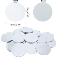30Pcs Pequeñas Espejos Redondos De Vidrio Blanco 3x0.06 Pulgadas Para Proyectos De Artesanía Y Decoración De Viajes - details 1