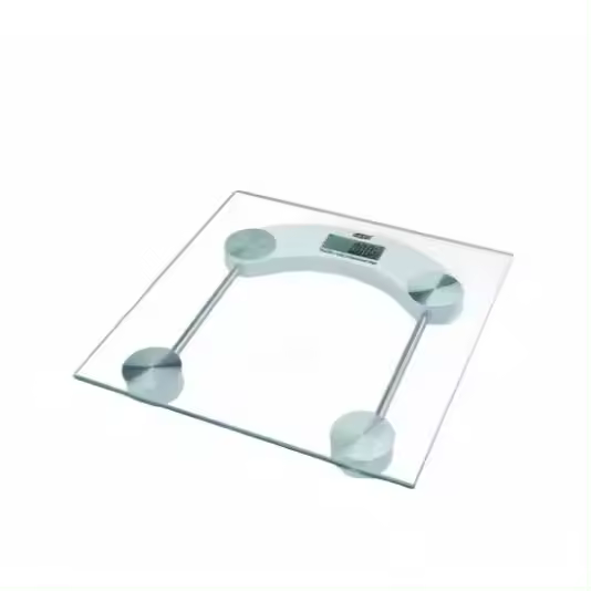 IPSDI Báscula de Baño Digital 2 Opciones de Peso Kg/Lbs Vidrio Templado Pantal LCD Balanza de Peso Corporal Alta Precisión Auto Encendido Auto Apagado Resistencia 180KG - 1