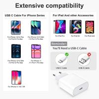 FGNS. 20W Cargador iPhone Carga Rápida, Adaptador 20W PD Power USB-C con Cable Tipo C a Lighting 1M para iPhone 14/14 Pro/14 Pro Max/13/12/11/XS/XS MAX/XR/X, - details 0
