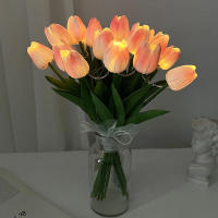 10Pcs Flores Artificiales De Tulipán LED Luz Nocturna Para Decoración De Jardín Hogar Bodas Cumpleaños Regalo Falso Flor Bouquet - details 5