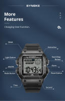 Reloj Digital Militar Para Hombre SYNOKE Exterior Retro Deportivo 5Bar Impermeable Multifuncional Luminoso Con Alarma Y Calendario - details 8