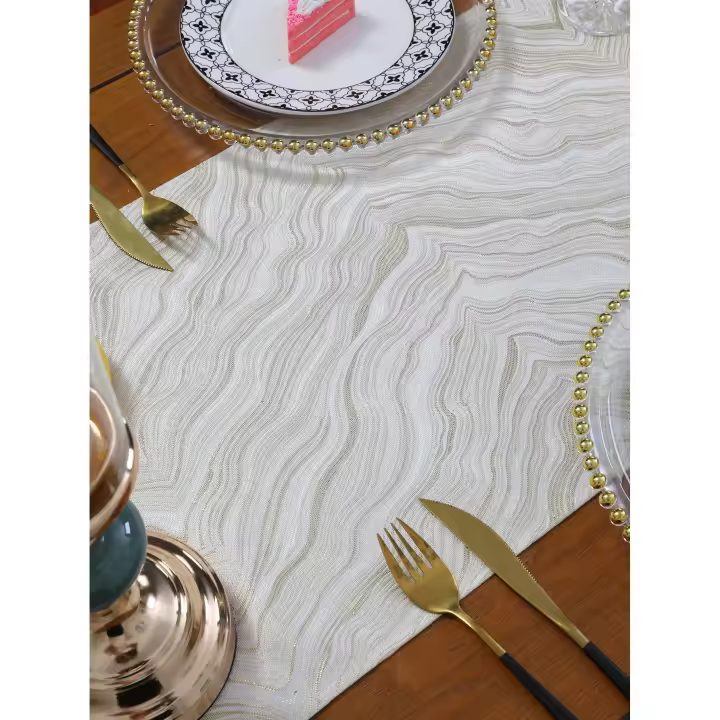 Mantelos De Oro Calor Vinilo Resistente Mantel De Comedor Impermeable Y Lavable Para Fiesta Y Uso Diario 100% Poliester - 1