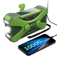 Radio De Emergencia Portátil 10000mAh Con Radio AM FM WB NOAA Solar Crank Manual LED Flashlight SOS Alarm Power Bank - details 2