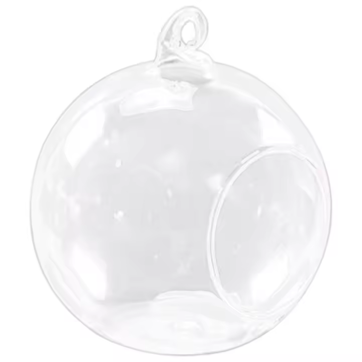 Florero colgante de vidrio para plantas, soporte para terrario, contenedor, candelabro, decoración del hogar, 8cm - 1