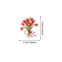 50PCS Pegatinas De Flor Y Letra Para Computadora Móvil Libros DIY Material Plástico Decoración Estética Para Manualidades - details 0