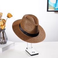 Sombrero De Paja Natural Para Hombre Moda Verano Trendy Sombreros De Playa Protección Solar Color Sólido Fedoras Casual Sombrero De Vaquero Jazz Gangster - details 8