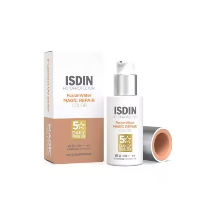 Fotoprotector Facial con Color Isdin Magic Repair Color SPF 50 50 ml - Protector Solar Facial Antiedad con Color - 1