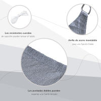 Outsunny Toldo Vela de Sombra Rectangular 4x6 m Toldo de Terraza de HDPE con Anillo de Acero Inoxidable y Cuerdas para Jardín Patio Gris - details 4