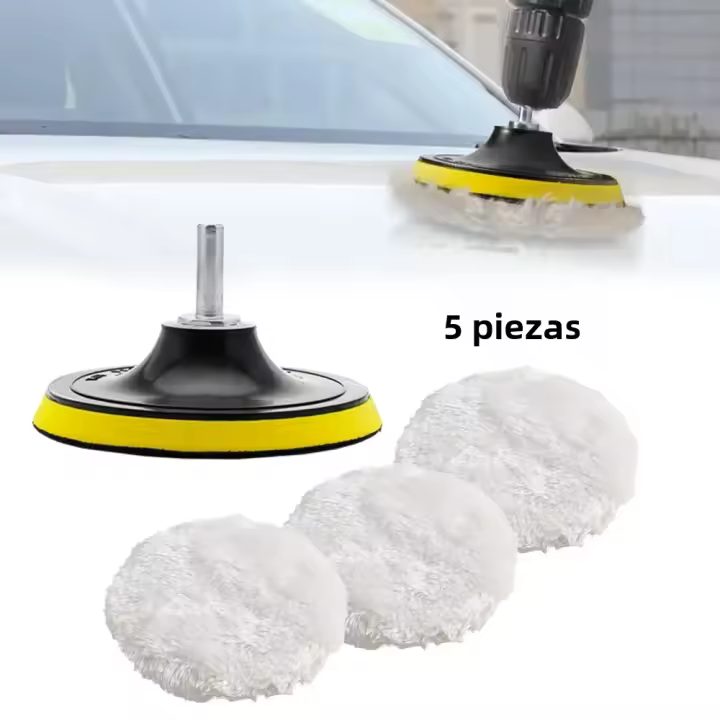 Kit De Limpieza Para Coche 5 Piezas Pads De Pulido De 3 Pulgadas Esponja Para Cera Y Pintura De Automóvil Accesorio De Auto - 1