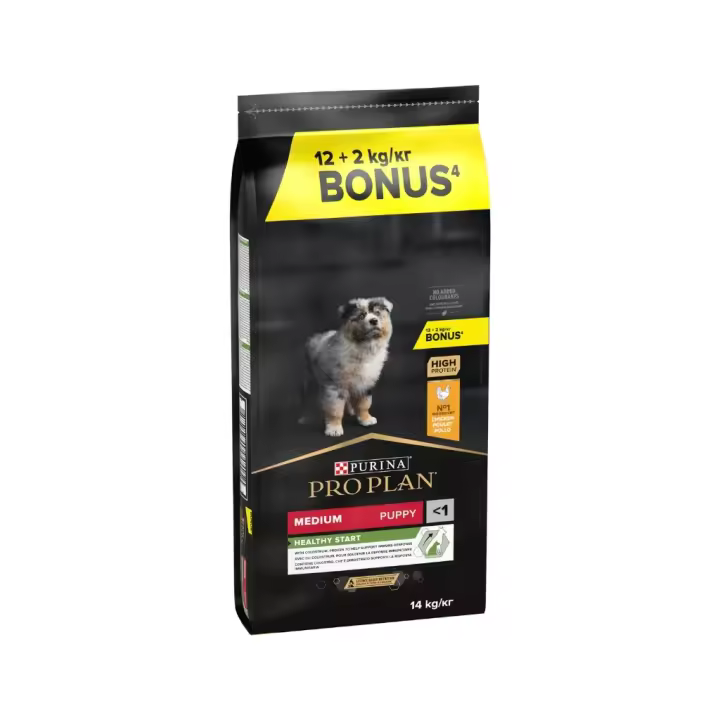 PRO PLAN - Puppy Medium Healthy Start (12+2 kg) - Alimento seco para Perros Cachorros (Menos de 1 Año) de Raza Mediana (Pollo) - 1