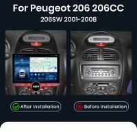 Junsun 11.5" QLED 2K Radio Android 13 CarPlay Auto para Peugeot 206 206CC 206SW 2001 2002 2003 2004 2005 2006 2007 2008 sistema multimedia inteligente con CarPlay - details 2