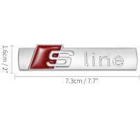 Banner - Emblema Adhesivo S Line para puerta compatible con Audi Plateado mate