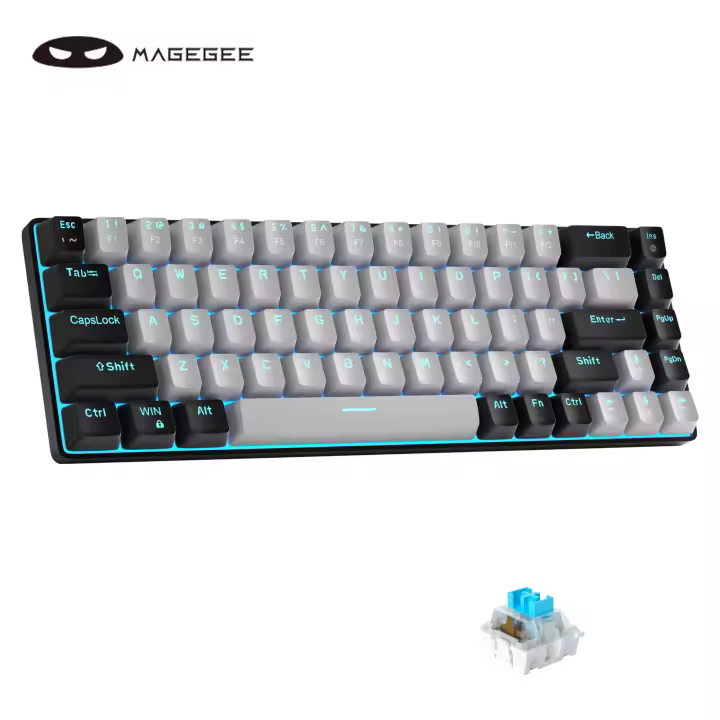 Teclado Mecánico Portátil MageGee 60% MK-Box Con Iluminación LED Compacto De 68 Teclas Para Oficina Y Juegos En Windows PC - 1
