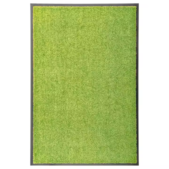 vidaXL Felpudo lavable verde 60x90 cm - 1