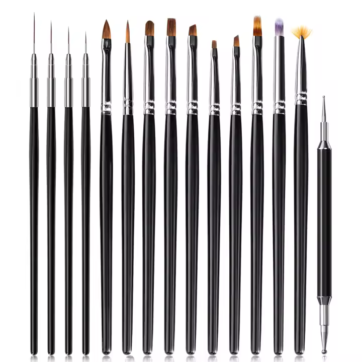 Set De 15 Pinceles Para Arte De Uñas Y Plumas De Punto Acrílico Para Uso En Salón Y DIY En Casa Herramientas De Pintura - 1