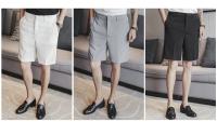 Shorts De Verano Para Hombre Blancos Y Delgados Estilo Coreano Moda Negocios Trabajo Ropa Casual De Cintura Media Talla Regular - details 1