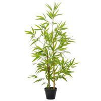 Outsunny Árbol de Bambú Artificial en Maceta 120 cm Planta Artificial Decorativa para Interior y Exterior Hogar Salón Oficina Verde - details 0