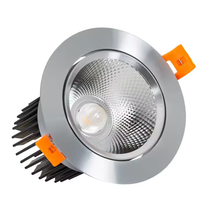 Ledkia Foco Downlight LED 15W COB Direccionable Circular Plata Corte Ø90 mm CRI90 Expert Color No Flicker - 1