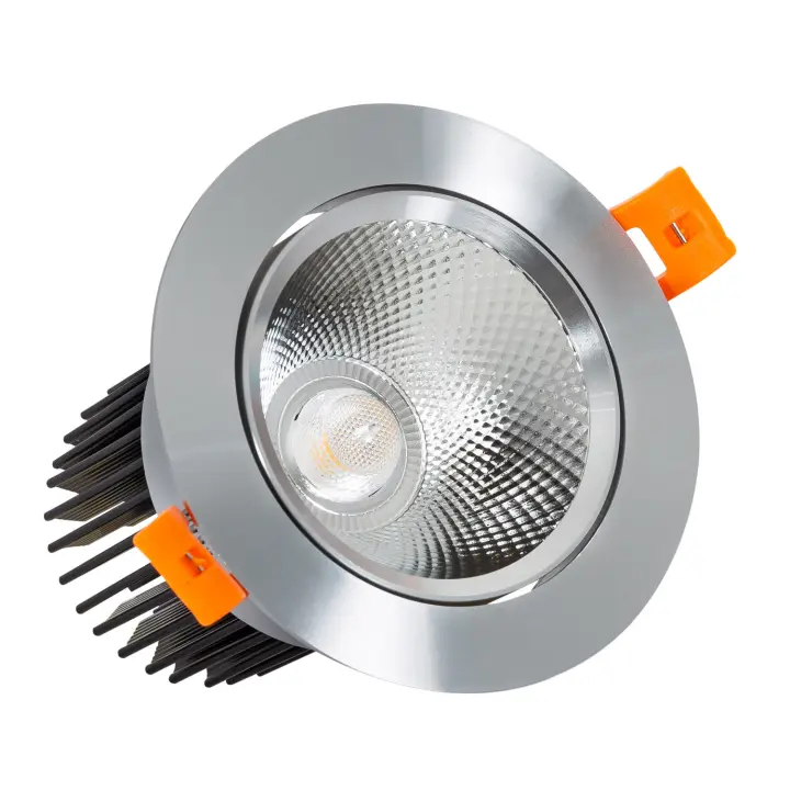 Ledkia Foco Downlight LED 15W COB Direccionable Circular Plata Corte Ø90 mm CRI90 Expert Color No Flicker - 1