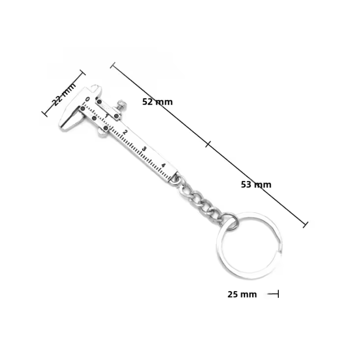 Mini Regla De Metal Con Calibrador Llavero 0-4cm Herramienta De Medición Portátil Accesorio De Llavero Para Coche Y Billetera Herramienta Para Joyería - 1