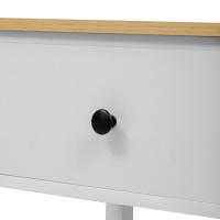 Mesa de Entrada Vintage, Mesa de Entrada de Madera Estrecha, Mesa de Entrada with Cajones y Estante Abierto para Pasillos, Entradas y Salones, Blanco Natural - details 5