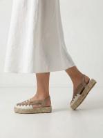 Calzados soraia, Alpargatas de plataforma para mujer con diseño de cintas cruzadas, sandalias de esparto con suela de yute trenzado, calzado casual de lino transpirable, sandalias planas con tira trasera elástica estilo boho. - details 8