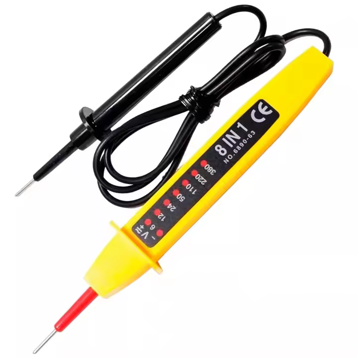 Comprobador tester de circuitos eléctricos, herramienta voltaje eléctrico, Comprobador de voltaje y tensión eléctrica, Comprobador eléctrico, Apto para voltaje CC y CA, Rango voltaje 6-380V - 1