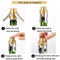 Tapa De Vino De Acero Inoxidable Para Champagne Recipiente Aislador De Bebida Tapa De Botella De Champagne Reutilizable Eco-amigable - details 1