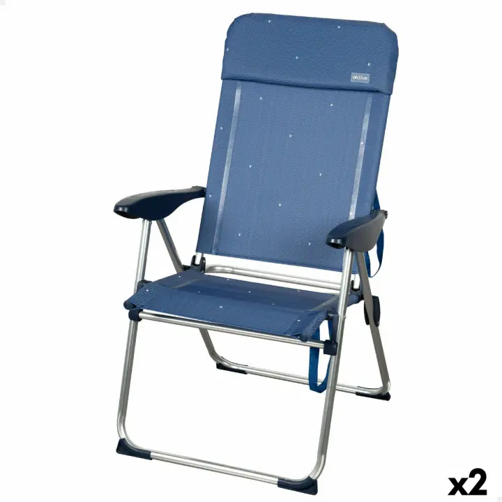 Silla de Playa Aktive 48 x 110 x 65 cm (2 Unidades) - 1