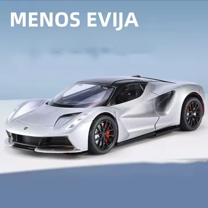Coche De Juguete Diecast Lotus Eviya 1:24 Con Luz Y Sonido Puertas Abiertas Función De Retroceso Aleación Resistente Para Niños - 1