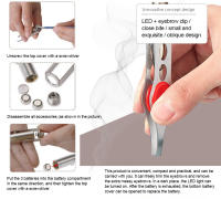 Aguja De Cejas LED Con Punta Oblicua De Acero Inoxidable Herramienta De Maquillaje Para Eliminación De Vello Y Clip De Pestañas Falsas - details 3