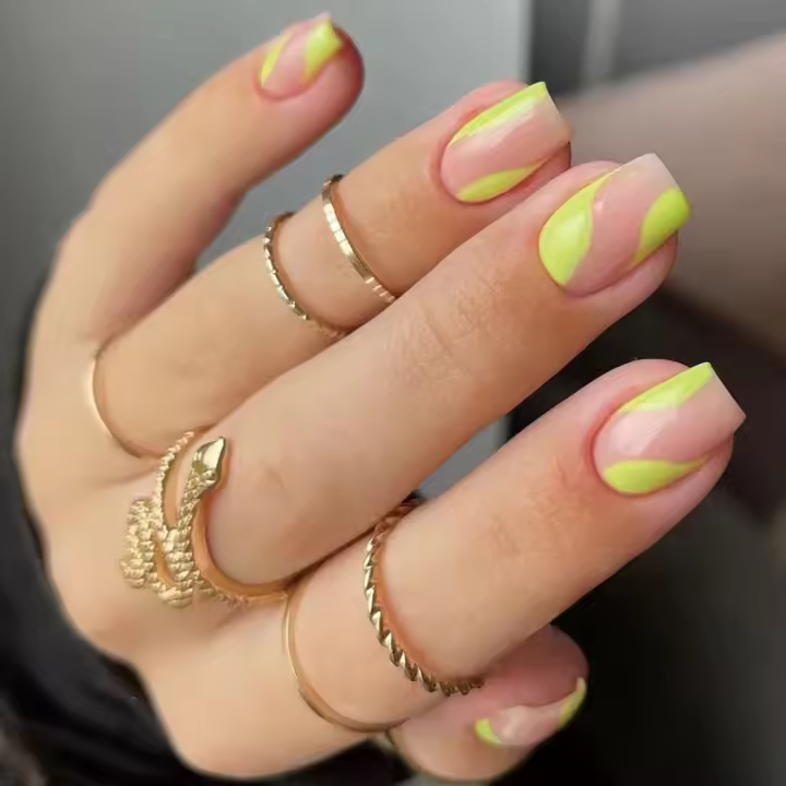 Set De 24 Uñas Postizas De Puntas Curtas Cuadradas Rosas Y Blancas Estilo Francés Removibles Para Mujeres Uñas De Presión Ballerina - 1