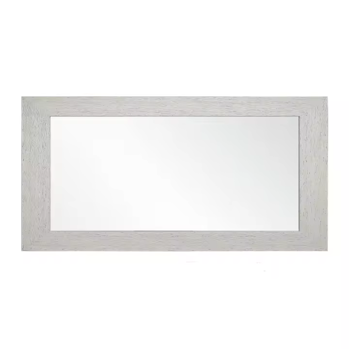 Hispanohogar Espejo de Pared Rectangular Blanco 149x79cm Resina - 1