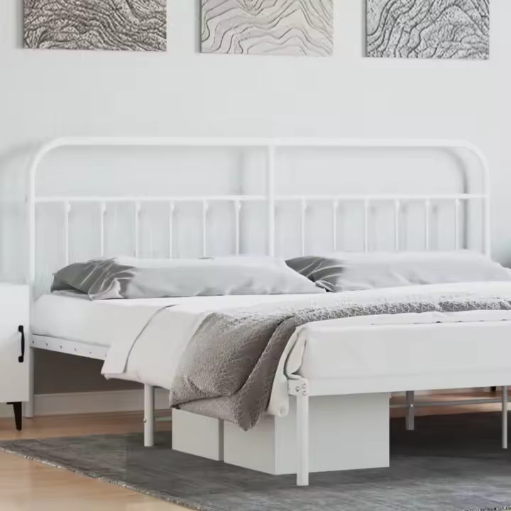 vidaXL Cabecero de metal blanco 200 cm - 1