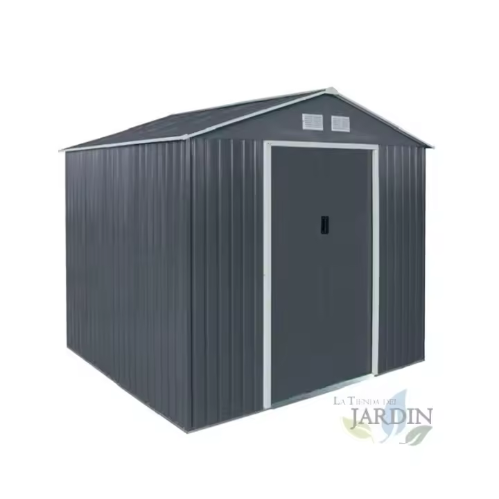 Suinga Caseta Metálica Gris 8,84 M2 con Puertas Correderas y Resistente a la Intemperie - 1