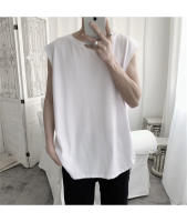 Camiseta De Hombre Sin Mangas De Color Sólido Casual Con Cuello Redondo Absorbente De Sudor Para Deporte En Verano - details 10