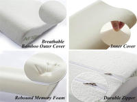 Almohada De Memoria De Bambú Con Cubierta Desmontable Y Cierre De Botón Para El Cuello Diseño Ergonómico JAF022 - details 3