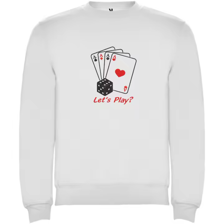 Sudadera Unisex Bordada Baraja As Poker. Bordado Único. Regalo Original ¡Hazte con la Mejor Moda en SANGOIMPRESS! - 1