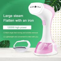 Plancha de vapor portátil de 1200 W - Plancha de vapor 2 en 1, tanque de agua de 170 ml, removedor de arrugas de tela inalámbrico para camisas, cortinas y ropa de cama (rosa) - details 0