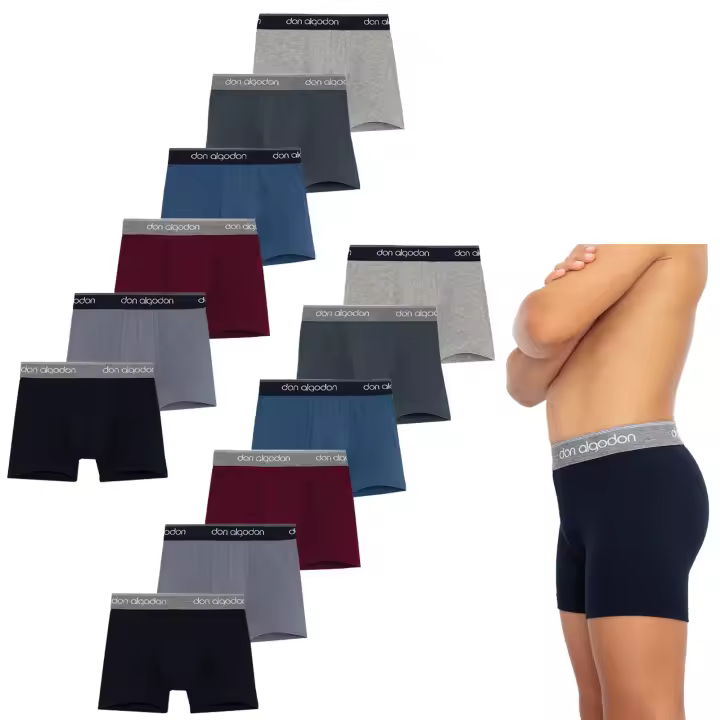 Don Algodon | Pack 12 Boxers Niño Lisos | Calidad y Suavidad Excepcionales | Mezcla Algodón Elastano | Resistentes y Duraderos - 1