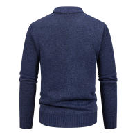 Chaqueta De Fleece Para Hombre Cardigan Grueso De Otoño E Invierno Elegante Y Ajustado Marcas De Lujo Abrigo De Cuello Alto Con Bolsillos Para Uso Diario - details 10