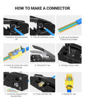 Herramienta De Crimpado RJ45 AMPCOM Para Conectores Pasar a Través RJ11 RJ45 CAT7 Con Cortador De Alambre Y Crimpador De Enlaces Modulares CAT6 CAT5E - details 8